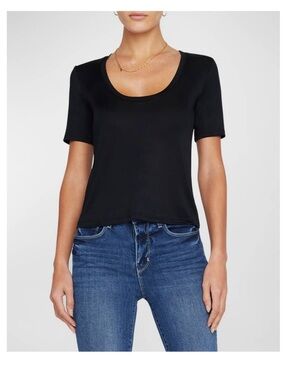 NWOT LAGENCE Felice Short-Sleeve Scoop-Neck Tee